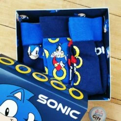 Coffret Cadeau 3 Paires De Chaussettes Sonic40 - 46 -cadeaux boutique chaussettes sonic boite interieur 1