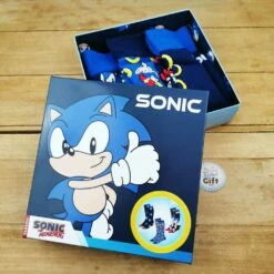 Coffret Cadeau 3 Paires De Chaussettes Sonic40 - 46 -cadeaux boutique chaussettes sonic boite ouvert 1