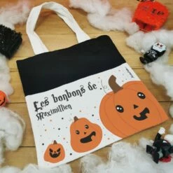 Sac Bonbon Citrouilles D'Halloween Personnalisé -" Les Bonbons De..." -cadeaux boutique citrouilles sac halloween cote