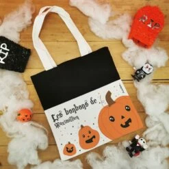 Sac Bonbon Citrouilles D'Halloween Personnalisé -" Les Bonbons De..." -cadeaux boutique citrouilles sac halloween haut