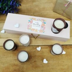Coffret 5 Bougies Parfumées - "La Plus Merveilleuse Des Mamans" -cadeaux boutique coffret 5 bougies merveilleuse maman haut 1