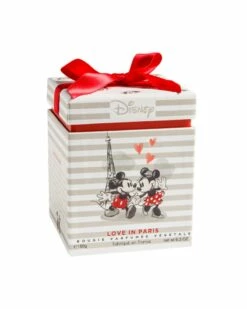 Bougie Mickey Et Minnie Et Son Coffret Cadeau - Parfum Pomme D'amour Caramélisée - Love In Paris - St Valentin -cadeaux boutique coffret bougie mickey minnie