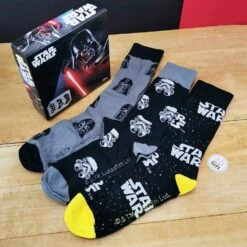 Coffret Cadeau 3 Paires De Chaussettes Star Wars40-46 -cadeaux boutique coffret chaussette darth vader
