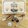 Coffret à Vin En Bambou Avec 5 Accessoires - "Meilleur Papa" -cadeaux boutique coffret vin sortis 1