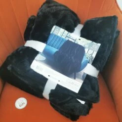 Plaid Doux Noir Double Face 120X150 CM