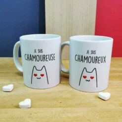 Mug Duo "Je Suis Chamoureux(se)" -cadeaux boutique duo mug chamoureux ensemble