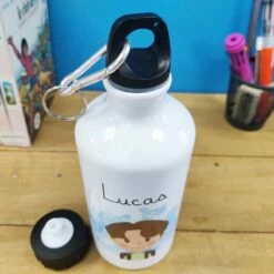 Gourde En Métal Personnalisée Garçon- Petit écolier -cadeaux boutique gourde personnalise metal