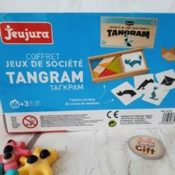 Jeu De Société - Tangram En Bois - Coffret En Bois Jeujura -cadeaux boutique jeu societe trangram dos