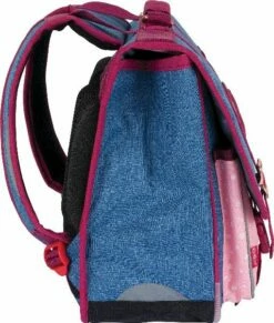 Cartable Fille Vintage 38 Cm Kickers Chiné Façon Jean's Et Rose - Oberthur -cadeaux boutique kickers girl oberthur droite