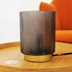 Lampe à Poser En Verre Embossé - H15 Cm