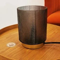 Lampe à Poser En Verre Embossé - H15 Cm -cadeaux boutique lampe verre pose
