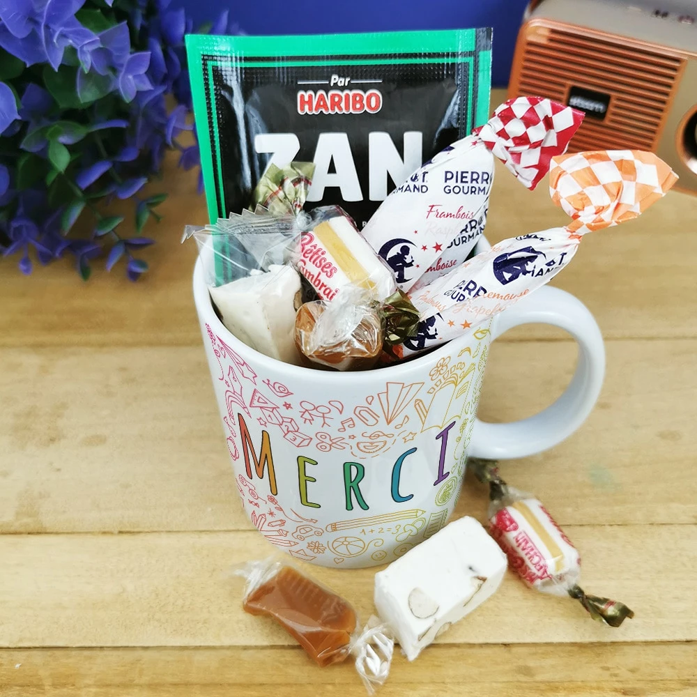 Mug "Merci" Bonbons Rétro 60 - Collection Arc-en-ciel 6 Mug "Merci" Bonbons Rétro 60 - Collection Arc-en-ciel – Image 4