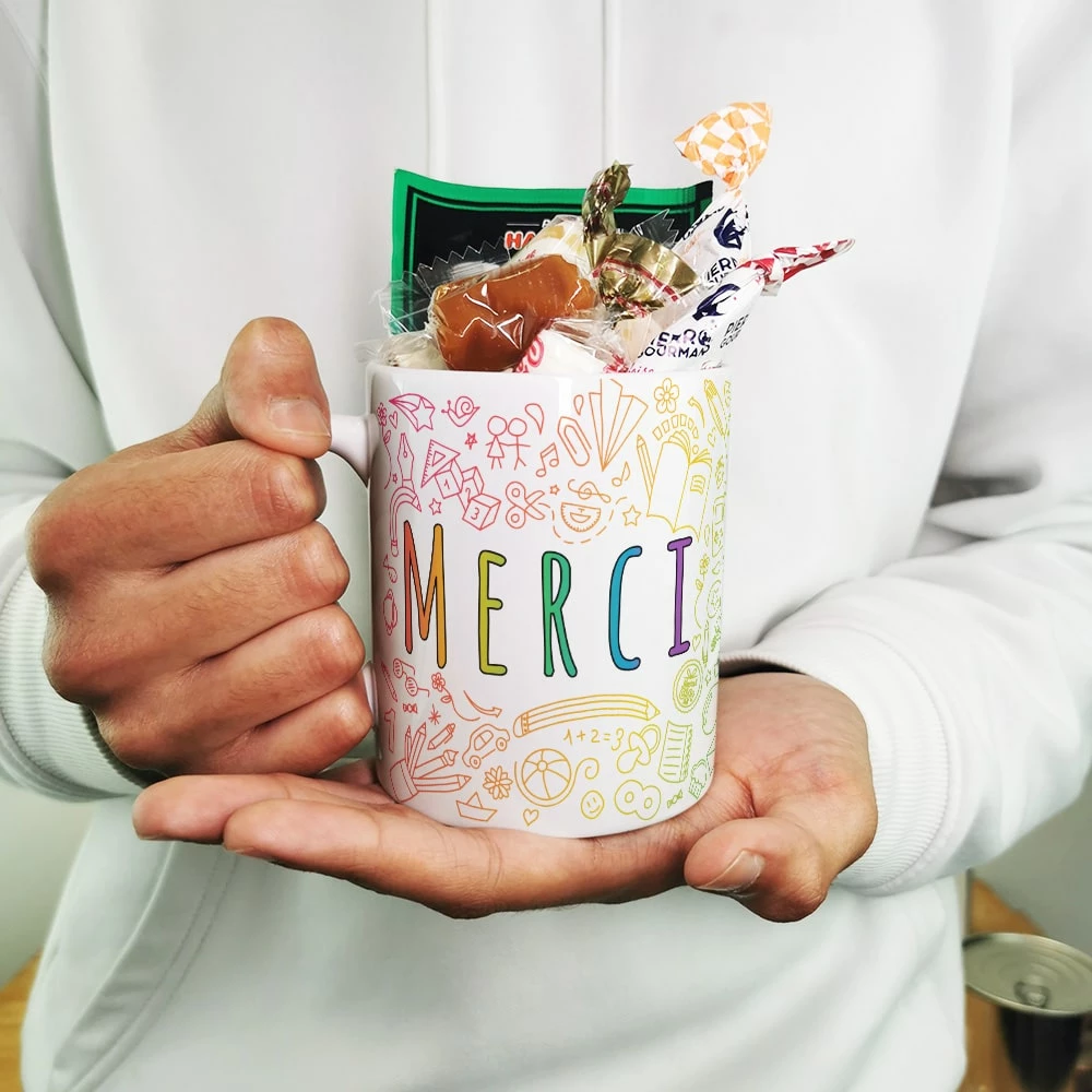 Mug "Merci" Bonbons Rétro 60 - Collection Arc-en-ciel 4 Mug "Merci" Bonbons Rétro 60 - Collection Arc-en-ciel – Image 2