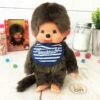 Peluche Monchhichi Kiki Bavoir Marinière (20 Cm) -cadeaux boutique monchhichi bavoir rouge bleu 1