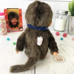 Peluche Monchhichi Kiki Bavoir Marinière (20 Cm) -cadeaux boutique monchhichi bavoir rouge bleu 3