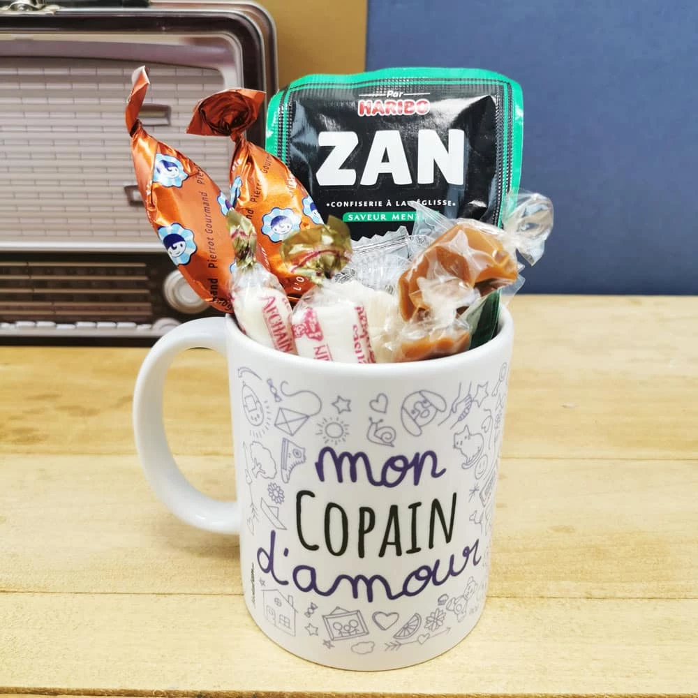 MUG "mon Copain D'amour " Bonbons Rétro 60 - Cadeau Copain 3 MUG "mon Copain D'amour " Bonbons Rétro 60 - Cadeau Copain