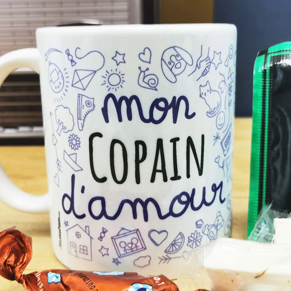 MUG "mon Copain D'amour " Bonbons Rétro 60 - Cadeau Copain 5 MUG "mon Copain D'amour " Bonbons Rétro 60 - Cadeau Copain – Image 3