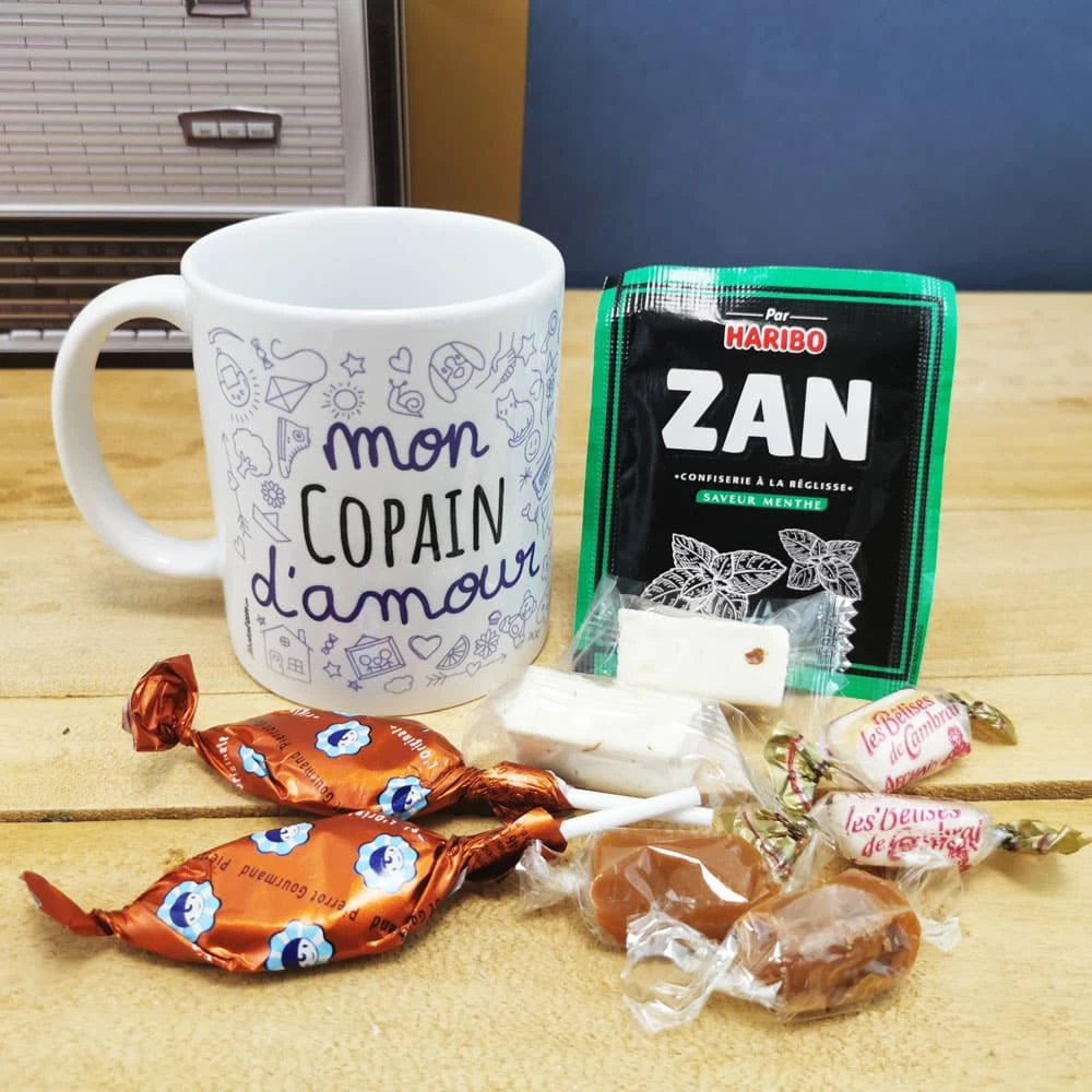 MUG "mon Copain D'amour " Bonbons Rétro 60 - Cadeau Copain 4 MUG "mon Copain D'amour " Bonbons Rétro 60 - Cadeau Copain – Image 2
