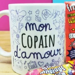 MUG "mon Copain D'amour " Bonbons Rétro 80 - Cadeau Copain -cadeaux boutique mug bonbons 80 copain zoom