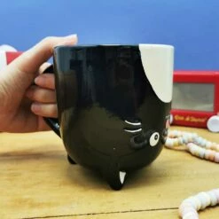 Mug Chat 3D 540 Ml En Céramique - Upside Down - Cadeau Halloween -cadeaux boutique mug chat main