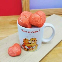 Mug Bisounours Et Ses Guimauves Cœurs (x5) - Viens On S'aime ! -cadeaux boutique mug coeurs guillemauve viens on saime haut