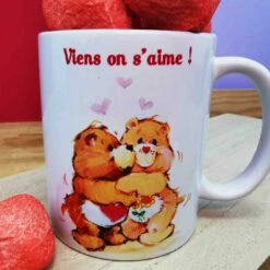 Mug Bisounours Et Ses Guimauves Cœurs (x5) - Viens On S'aime ! -cadeaux boutique mug coeurs guillemauve viens on saime zoom