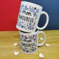 Mug Duo "Mon Amoureux(se)" -cadeaux boutique mug duo amoureux homme
