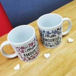 Mug Duo "Mon Amoureux(se)" -cadeaux boutique mug duo amoureux se pose haut