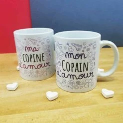 Mug Duo "Ma Copine Et Mon Copain D'amour" -cadeaux boutique mug duo copain copine cote