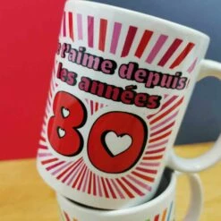 Mug Duo "Je T'aime Depuis Les Années 80" -cadeaux boutique mug duo je taime 80 zoom1