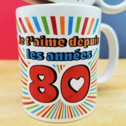 Mug Duo "Je T'aime Depuis Les Années 80" -cadeaux boutique mug duo je taime 80 zoom2