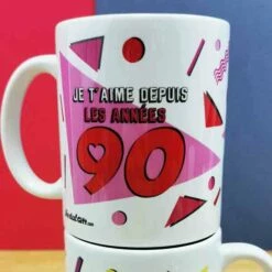 Mug Duo "Je T'aime Depuis Les Années 90" -cadeaux boutique mug duo je taime 90 zoom1