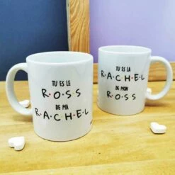 Mug Duo "Tu Es La Rachel De Mon Ross" -cadeaux boutique mug duo rachel ross 2