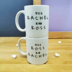 Mug Duo "Tu Es La Rachel De Mon Ross" -cadeaux boutique mug duo rachel ross supperpose