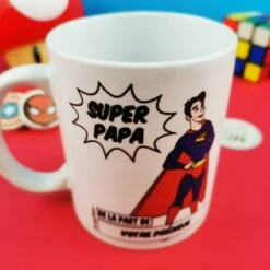 Mug Personnalisé - Papa Super-héros - Cadeau Papa -cadeaux boutique mug super papa haut
