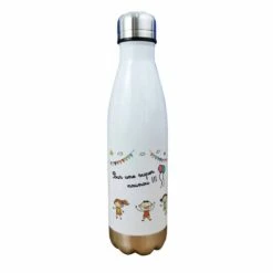 Bouteille De Transport Isotherme - Pour Une Super Nounou - Cadeau Nounou -cadeaux boutique nounou enfants bouteille isotherme fond blanc