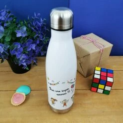 Bouteille De Transport Isotherme - Pour Une Super Nounou - Cadeau Nounou -cadeaux boutique nounou enfants bouteille isotherme haut