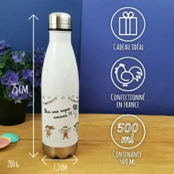 Bouteille De Transport Isotherme - Pour Une Super Nounou - Cadeau Nounou -cadeaux boutique nounou enfants bouteille isotherme informations