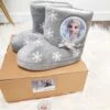 Chaussons Botte La Reine Des Neiges - Gris - Pour Enfant - Taille 29/30/31/32 -cadeaux boutique pantoufle reine des neiges avec boite