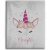 Licorne - Plaid Polaire Blanc - Magie (130 X 160 Cm) -cadeaux boutique plaid polaire licorne