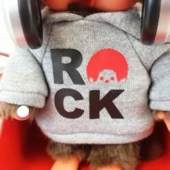Peluche Monchhichi Kiki Rock (20 Cm) -cadeaux boutique poupee moncchichi kiki monkiki kiki rock casque musique 03