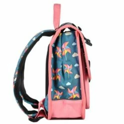 Sac à Dos/cartable Fille 30 Cm Rétro Rose Et Bleu - Cameleon - Green Windmill - Maternelle -cadeaux boutique sac a dos moulin 30 cm cote
