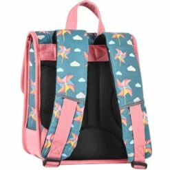 Sac à Dos/cartable Fille 30 Cm Rétro Rose Et Bleu - Cameleon - Green Windmill - Maternelle -cadeaux boutique sac a dos moulin 30 cm dos