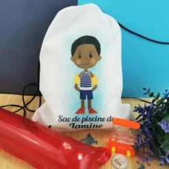 Sac à Dos De Piscine Et Natation Personnalisé Avec Cordon - Fille Et Garçon -cadeaux boutique sac piscine noir