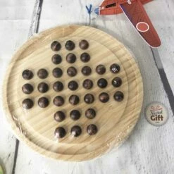 Jeu Du Solitaire En Bois - Jeu De Société (Goki) - ∅ 22 Cm -cadeaux boutique solitaire bois