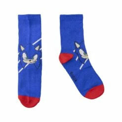 Lot De 5 Paires De Chaussettes Enfant Sonic - Taille 35/38 - Sonic -cadeaux boutique sonic chaussette enfant bleu 2