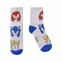 Lot De 5 Paires De Chaussettes Sonic Bébé- Taille 27/30 - Sonic -cadeaux boutique sonic chaussette enfant gris