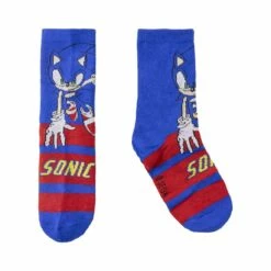 Lot De 5 Paires De ChaussettesenfantSonic - Taille 31/34 - Sonic -cadeaux boutique sonic haussette enfant bleu 1
