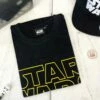 Star Wars - T-shirt Pour Adulte Noir Et Jaune Avec Logo -cadeaux boutique star wars tshirt titre film dore 1