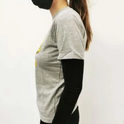 Harry Potter - T-shirt Gris Manches Courtes - Poudlard -cadeaux boutique t shirt blason poudlard gris porte cote